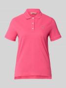 Gant Poloshirt mit Logo-Stitching und Polokragen in Pink, Größe L