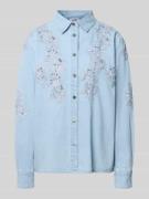 Liu Jo White Regular Fit Jeansbluse mit Stitchings in Hellblau, Größe ...