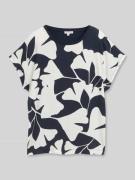 Tom Tailor Relaxed Fit T-Shirt mit Front Print in Marine, Größe L
