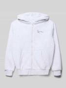 KARL KANI Regular Fit Sweatjacke mit Kapuze in Mittelgrau Melange, Grö...