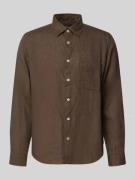 Marc O'Polo Regular Fit Freizeithemd aus reinem Leinen in Dunkelbraun,...