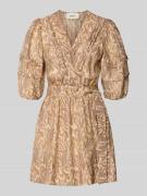 Bash Minikleid mit V-Ausschnitt Modell 'TEODORA' in Beige, Größe L