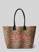 Liu Jo White Shopper im Allover-Look mit Label-Stitching in Mittelbrau...