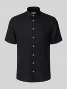 Blend Slim Fit Leinenhemd mit Viskose-Anteil Modell 'Bobby' in Black, ...