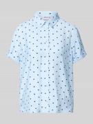 Jake*s Casual Regular Fit Bluse aus Viskose-Mix im Allover-Look in Hel...