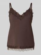 FREE/QUENT Regular Fit Top mit Spitzenbesatz Modell 'Bicco' in Dunkelb...