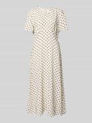 ICHI Midikleid mit V-Ausschnitt Modell 'ZABBY' in Offwhite, Größe 34