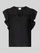 ICHI Bluse aus Viskose-Mix mit Rüschen Modell 'HETTA' in Black, Größe ...