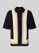 Pegador Relaxed Fit Poloshirt in Strick-Optik Modell 'Tellero' in Blac...