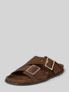 ALOHAS Slipper aus echtem Leder Modell 'Alba' in Dunkelbraun, Größe 37