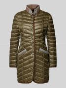 WHITE LABEL Steppmantel mit Stehkragen in Oliv, Größe 40