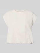 Jake*s Collection Bluse mit Rundhalsausschnitt und Kappärmeln in Beige...