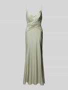 Unique Abendkleid mit tiefem V-Ausschnitt in Mint, Größe 40