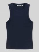 Tom Tailor Denim Slim Fit Top in Rippstrickoptik in Marine, Größe L