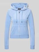 Juicy Couture Slim Fit Sweatjacke aus Samt Modell 'Robertson' in Bleu,...