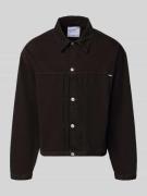 Edwin Jeansjacke mit Knopfleiste Modell 'FREELAND' in Black, Größe L