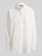 Lauren Ralph Lauren Relaxed Fit Langarmbluse mit Lochstickerei in Ecru...