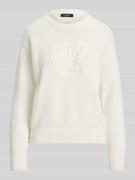 Lauren Ralph Lauren Sweatshirt mit Logo Stitching in Weiss, Größe L