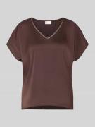 V by Vera Mont Blusenshirt aus Satin mit V-Ausschnitt in Dunkelbraun, ...