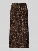 ICHI Midirock aus Viskose im Allover-Look Modell 'MARRAKECH' in Black,...