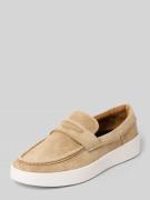 HUGO Loafer aus echtem Veloursleder Modell 'LYDE_MOCC_SD' in Beige, Gr...