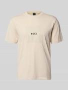 BOSS Green Regular Fit T-Shirt mit Logo Print in Beige, Größe L
