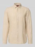 HUGO Modern Fit Freizeithemd aus reinem Leinen Modell 'VALERIO' in San...