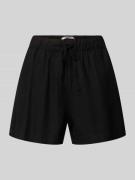 Only Relaxed Fit Bermudas aus Viskose-Leinen-Mix Modell 'GOA' in Black...