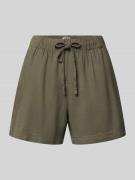 Only Relaxed Fit Bermudas aus Viskose-Leinen-Mix Modell 'GOA' in Oliv,...