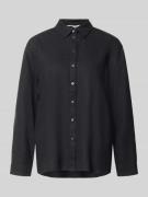 Only Relaxed Fit Leinenbluse mit Hemdblusenkragen Modell 'GOA' in Blac...