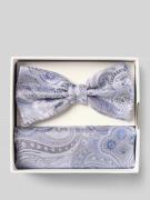 Prince Bowtie Fliege und Einstecktuch im Set aus reiner Seide in Bleu,...