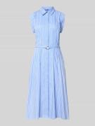 Liu Jo White Hemdblusenkleid mit Gürtel in Hellblau, Größe 34