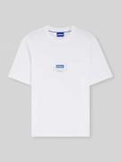 Hugo Blue Regular Fit T-Shirt aus reiner Baumwolle in Weiss, Größe L