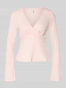 Only Regular Fit Langarmshirt in Wickel-Optik Modell 'PELLY' in Hellro...