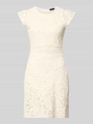 Emporio Armani Minikleid aus Häkelspitze mit Rundhalsausschnitt in Off...