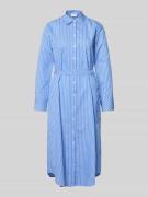 comma Hemdblusenkleid mit abnehmbarem Stoffband in Bleu, Größe 34