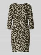 Montego Minikleid mit Animal-Print in Oliv, Größe 34