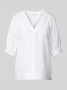 Copenhagen Muse Regular Fit Bluse mit V-Ausschnitt und Häkelspitze in ...