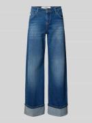 Goldgarn Wide Leg Jeans mit Umschlag Modell 'P8' in Blau, Größe 24