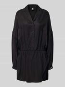 Karo Kauer Minikleid mit Resortkragen in Dunkelgrau, Größe L