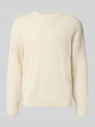 ANNARR Wollpullover mit Strukturmuster Modell 'BJORN' in Offwhite, Grö...