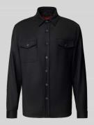 CRUNA Regular Fit Overshirt aus Schurwolle mit Pattentaschen in Black,...