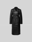 ROTATE Mantel aus echtem Lammleder in Black, Größe 38