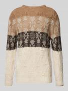 RAGMAN Strickpullover mit Label-Detail in Mittelbraun, Größe XXL