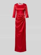 Paradi Abendkleid mit seitlicher Raffung in Rot, Größe 34
