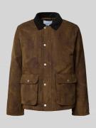 Les Deux Jacke mit Kentkragen Modell 'Montana' in Dunkelbraun, Größe L