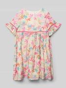 Happy Girls Kleid mit Rundhalsausschnitt in Stein, Größe 128