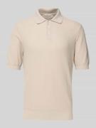 GRAN SASSO Regular Fit Poloshirt mit Strukturmuster in Beige, Größe 54