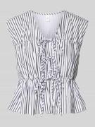 YAS Relaxed Fit Blusentop mit Schnürverschluss Modell 'EBBA' in Offwhi...