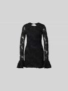 ROTATE Minikleid mit Trompetenärmeln in Black, Größe 36